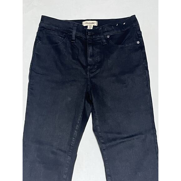 Madewell Kick Out Crop Jeans Womens 30 Black Rinse Wash Mid Rise Denim - Picture 3 of 10